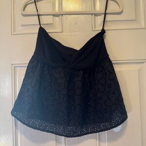 NWT Shein Black Eyelet Twist Tube Top